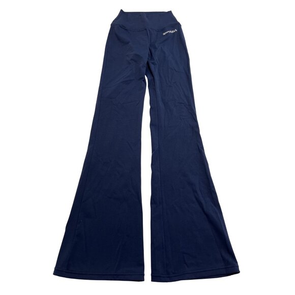 Sporty & Rich Syracuse Flared Legging in Navy/White